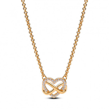 PANDORA Collar Coraz&oacute;n Infinito Brillante​ 362666C01