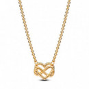 PANDORA Collar Corazón Infinito Brillante​ 362666C01