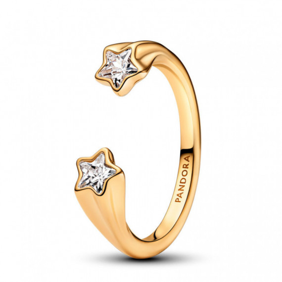 PANDORA Anillo Abierto con Recubrimiento en Oro Estrellas Fugaces 163582C01