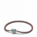 PANDORA Pulsera en Plata de Ley Caja Cadena Cordón Menta 595068C01