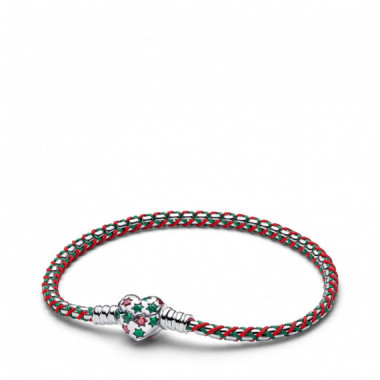 PANDORA Pulsera en Plata de Ley Caja Cadena Cord&oacute;n Menta 595068C01