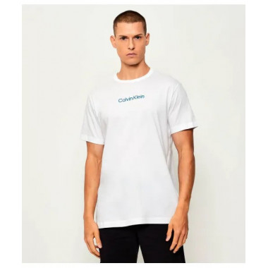 Camiseta Calvin Klein Blanca Logo Verde