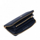 Cartera de textura suave con cremallera