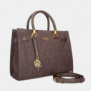 BOLSO  Satchel  logo en relieve