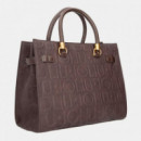 BOLSO  Satchel  logo en relieve