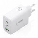 Cargador de Pared AISENS GaN 65W 2xUSB-C 1xUSB-A Blanco