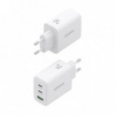 Cargador de Pared AISENS GaN 65W 2xUSB-C 1xUSB-A Blanco