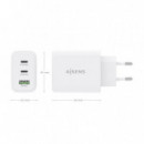 Cargador de Pared AISENS GaN 65W 2xUSB-C 1xUSB-A Blanco