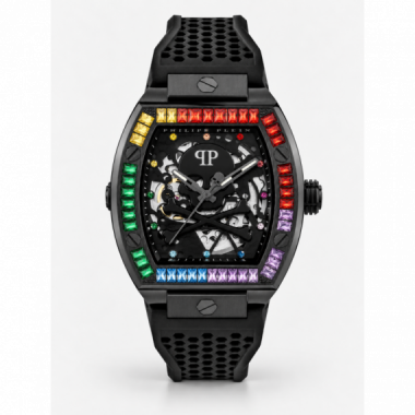 Reloj The Skeleton Rainbow con pedrer&iacute;a de Philipp Plein