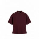 TOMMY HILFIGER - GOLD BUTTON HIGH-NK S/S TEE - XIH - F|WW0WW52382/XIH