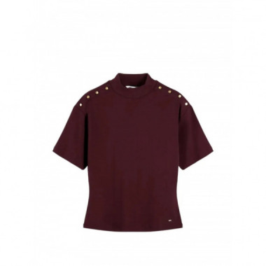 TOMMY HILFIGER - GOLD BUTTON HIGH-NK S/S TEE - XIH - F|WW0WW52382/XIH