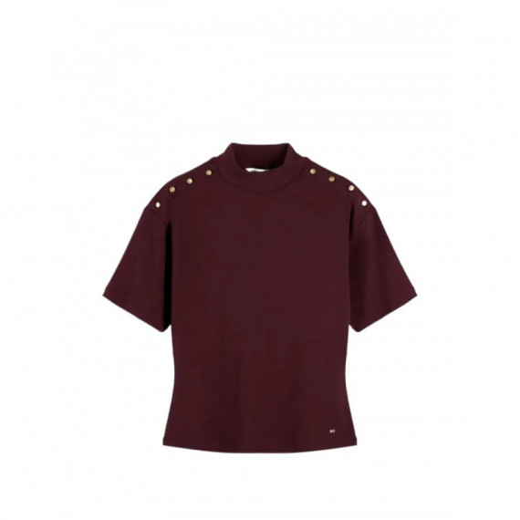 TOMMY HILFIGER - GOLD BUTTON HIGH-NK S/S TEE - XIH - F|WW0WW52382/XIH