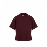 TOMMY HILFIGER - GOLD BUTTON HIGH-NK S/S TEE - XIH - F|WW0WW52382/XIH