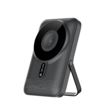 DEVIA Bateria Externa Portatil 10000MAH Magnetica 22.5W con Soporte Gris J08
