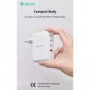 DEVIA Cargador Red 3X Tipo C Pd 100W y Usb-a Gan I10 Blanco