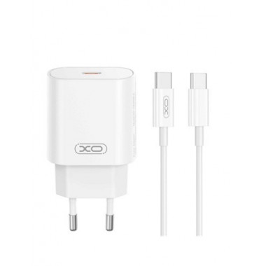 XO Cargador Red Tipo C 25W + Cable Tipo C M/m 1MTR Blanco XO-CE25