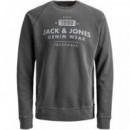 JACK & JONES Sudadera Jjejeans Washed Sweat Ls Crew Neck