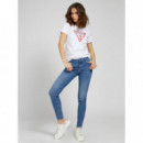 GUESS Camiseta de Corte Holgado, Logo Triángulo Clásico