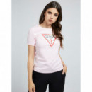 GUESS Camiseta de Corte Holgado, Logo Triángulo Clásico