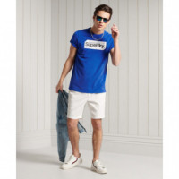 SUPERDRY Camiseta de Manga Corta con Etiqueta y Logo Core