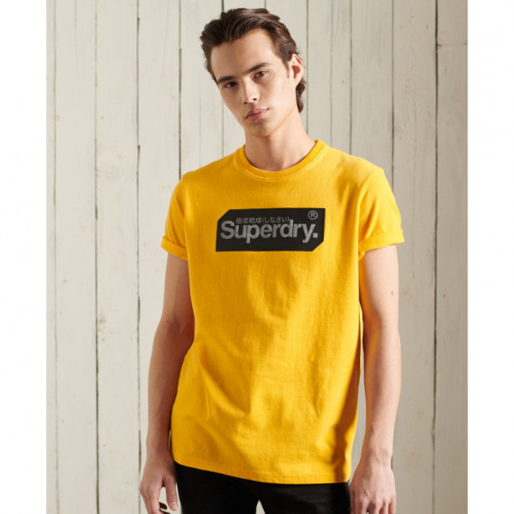 SUPERDRY Camiseta de Manga Corta con Etiqueta y Logo Core