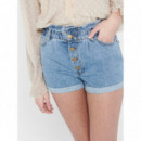 ONLY Pantalón Corto Cuba Life Paperbag Denim Noos