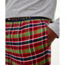 TOMMY HILFIGER Pijama de Franela de Algodón Pantalón y Camiseta de Manga Larga