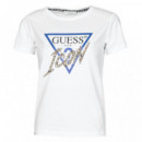 GUESS Camiseta de Manga Corta y Logo Icon