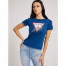 GUESS Camiseta de Manga Corta y Logo Icon