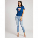 GUESS Camiseta de Manga Corta y Logo Icon