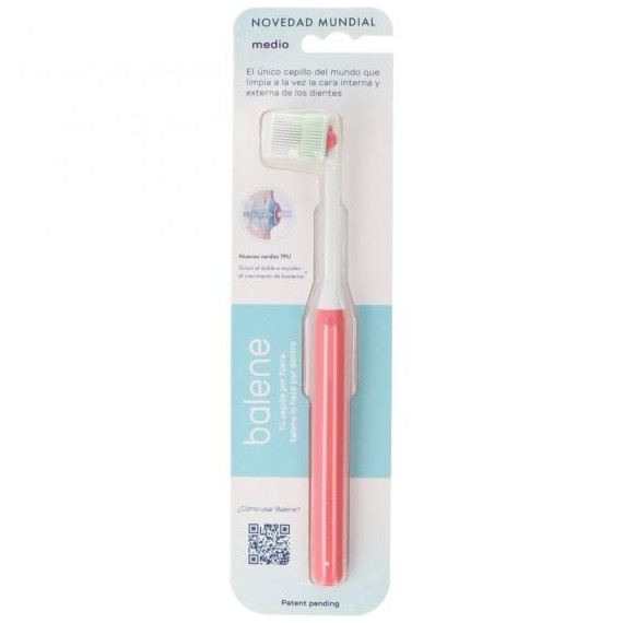 BALENE Cepillo de Dientes Medio Color Coral