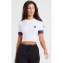SIKSILK Camiseta Cropped de Manga Corta Iridescent