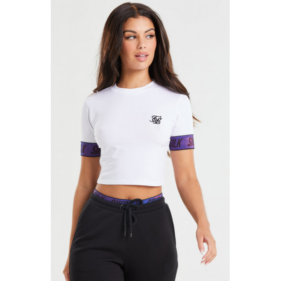 SIKSILK Camiseta Cropped de Manga Corta Iridescent