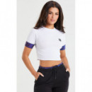 SIKSILK Camiseta Cropped de Manga Corta Iridescent