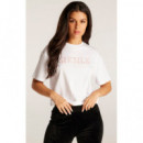 SIKSILK Camiseta de Manga Corta con Logotipo Bordado