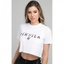 SIKSILK Camiseta Cropped de Manga Corta Division Tee