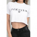 SIKSILK Camiseta Cropped de Manga Corta Division Tee