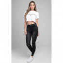 SIKSILK Camiseta Cropped de Manga Corta Division Tee