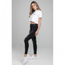 SIKSILK Camiseta Cropped de Manga Corta Division Tee