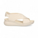 Sandalia Cruzada Piel Blanco  CAMPER