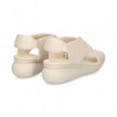 Sandalia Cruzada Piel Blanco  CAMPER