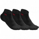 Pack 3 Pares de Calcetines Wilson Quarter Hombre Negro  WILSON PADEL