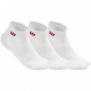 Pack 3 Pares de Calcetines Wilson Quarter Hombre Blanco  WILSON PADEL