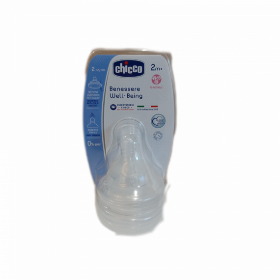 Tetina CHICCO Silicona Flujo Variable 2M+ 2 Uds