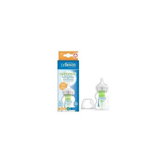 Dr Brown's Biberón Options Boca Ancha Natural Flow 0M+ 150ML  DRBROWN'S