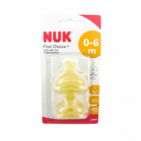 Tetina Látex Anticólico NUK First Choice Orificio Grande 6 Meses 2 Uds