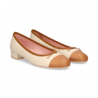 Bailarina Chanel Hielo/cuero  PRETTY BALLERINAS