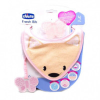 CHICCO Mordedor Fresh y Babero Rosa