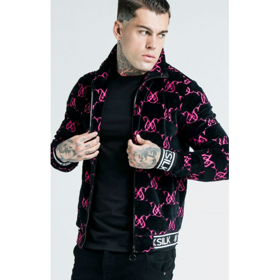Bomber siksilk negra fucsia PB