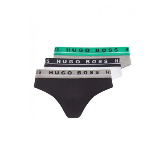 Tripack de Slip HUGO Boss Blanco Gris Negro